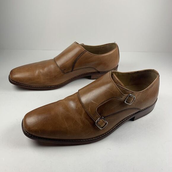 Cole Haan Giraldo C12445 Dress Shoes Mens Size 13M Tan Leather Double Monk Strap main image 9